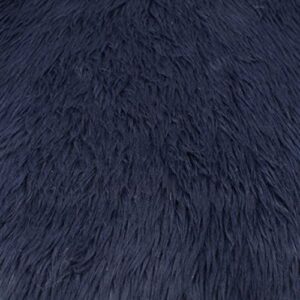 texco inc luxury shag faux fur fabric, navy 1 yard