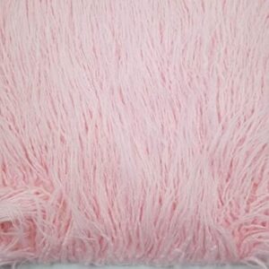 texco inc long pile for newborn cuddly faux fur fabric, pink 1 yard