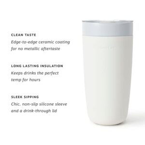 W&P Porter Insulated Tumbler 20 oz | No Metallic Aftertaste Ceramic Coated for Water, Coffee, & Tea | Wide Mouth Vacuum Insulated | Dishwasher Safe, Cream