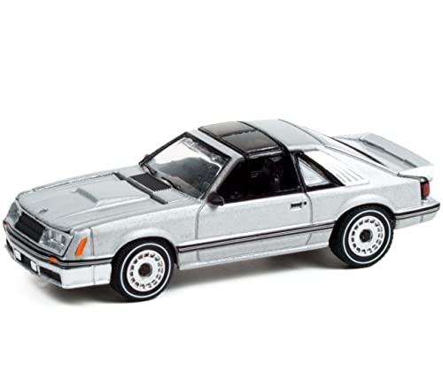 1982 GT 5.0 Silver Metallic with Black Stripes Greenlight Muscle Series 26 1/64 Diecast Model Car by Greenlight 13310 D