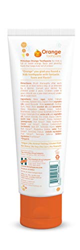 Himalaya Botanique Kids Toothpaste, Orange Flavor to Reduce Plaque and Keep Kids Brushing Longer, Fluoride Free, 4 oz, 2 Pack