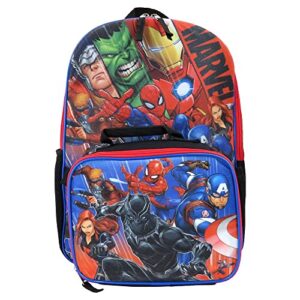 avengers 16 inches large backpack with lunch bag set