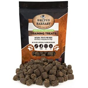 brutus & barnaby training treats for dogs - peanut butter & apple - all-natural healthy low calorie vegan treat - great to use for rewards in training your puppy or dog