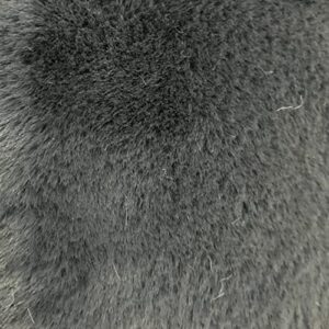 texco inc rabbit-2 cm pile length faux fur 59" fabric, charcoal 1 yard