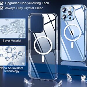 [2023 New] for iPhone 13 Pro Max Case with MagSafe, [Strong Magnet] [Non Yellowing] [Military Drop Protection] Magnetic Clear Slim Thin Bumper Phone Cover for Apple 13pro Max (Mag Safe Clear)