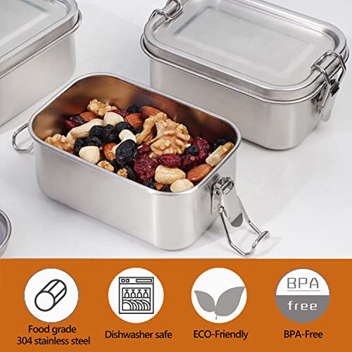 BEFOY Small Stainless Steel Food Storage Containers Set | Reusable Metal Lunch Snack Boxes Food Prep Container with Lids Freezer & Dishwasher Safe | 400 ml | BPA-Free Plastic-Free