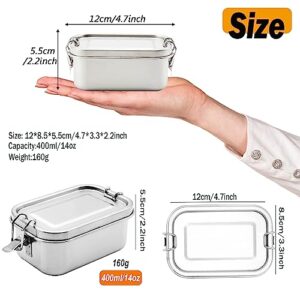 BEFOY Small Stainless Steel Food Storage Containers Set | Reusable Metal Lunch Snack Boxes Food Prep Container with Lids Freezer & Dishwasher Safe | 400 ml | BPA-Free Plastic-Free