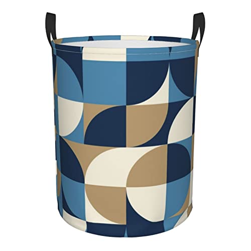 ZCJHGZcz Abstract Geometric In Mid Century Modern Large Circular Protable Storage Bin Organizer Laundry Hamper Portable Laundry 11086 11086