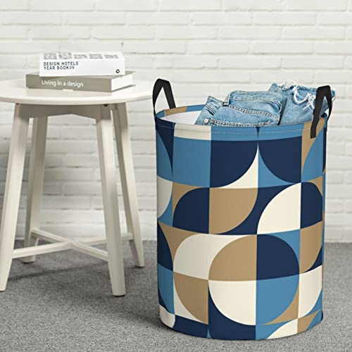 ZCJHGZcz Abstract Geometric In Mid Century Modern Large Circular Protable Storage Bin Organizer Laundry Hamper Portable Laundry 11086 11086