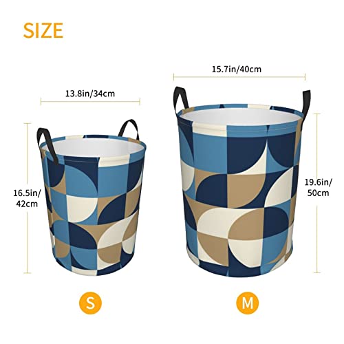 ZCJHGZcz Abstract Geometric In Mid Century Modern Large Circular Protable Storage Bin Organizer Laundry Hamper Portable Laundry 11086 11086