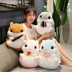 GaYouny Cute Hamster Plush Toy 3 in 1 Multifunction Hamster Hand Warm with Blanket Toy Hamster Pillow Kids Toys Birthday Gift for Child (Color : Blue, Height : Toy with Blanket)