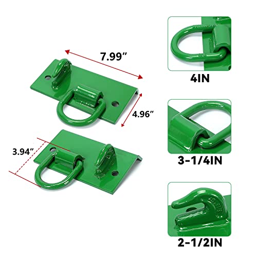 HECASA Tractor Bucket Hook Grab Hooks Compatible with John Deere Compact Tractor 1025R 2032R 3320 2520 Tractor Bucket Hooks D Rings Bolt on Heavy Duty