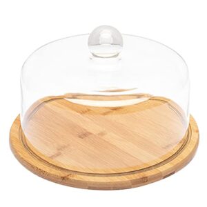 cake stand with dome, display cake stand serving platter snack tray round dessert plate tray for baking wedding party (21 * 21 * 15.7cm)