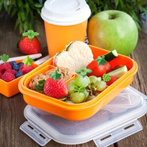 64 Pcs Kids Food Pick Leaves Series Bento Box Picks Plastic Fruit Picks Decorative Bento Box Accessories Mini Fruit Fork Kawaii Plastic Stick Cute Salad Toothpick for Party Lunch Decor, 8 Styles