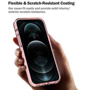ArtsEvo Shockproof Clear Design for iPhone 13 Pro case, Certified 6.6ft Drop Protection, Raised Edges Protect Camera and Screen, Double Anti-Collision Design Pink