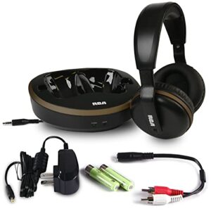 RCA Wireless Over-Ear Rechargeable Stereo Headphones, Transmits Audio Signal up to 150 Feet, 40mm Speakers for Outstanding Sound Performance, PLL Technology Loops in Frequency to Prevent Signal Loss