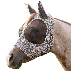 professional's choice comfort-fit horse fly mask - cheetah pattern - maximum protection and comfort for your horse