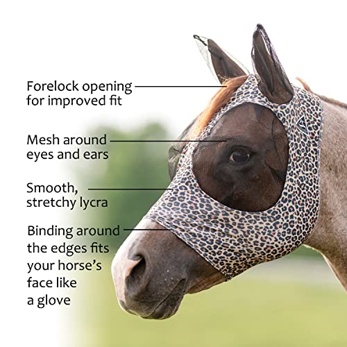 Professional's Choice Comfort-Fit Horse Fly Mask - Cheetah Pattern - Maximum Protection and Comfort for Your Horse