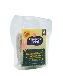 forager's feed black soldier fly larvae cake, sustainable treat for chicken health, 4 oz. individually wrapped treats