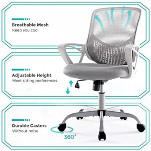 Office Chair Ergonomic Computer Chair Mesh Back Desk Chair Mid Back Task Chair with Armrests/Height Adjustable for Home Office Gaming