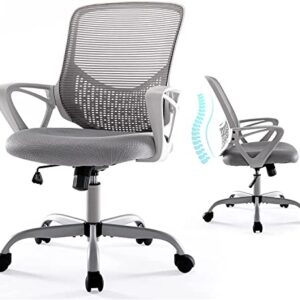 Office Chair Ergonomic Computer Chair Mesh Back Desk Chair Mid Back Task Chair with Armrests/Height Adjustable for Home Office Gaming