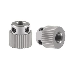 Aokin Stainless Steel Extruder Wheel Gear 36 Teeth Drive Gear 3D Printer Parts for Creality Ender 3, Ender 3 Pro, Ender 3 V2, Ender 5/5 Pro/5 Plus, CR-10/10S, CR-10 S4, CR-10 S5, 5 Pcs with a Wrench