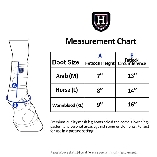 Harrison Howard Horse Fly Boots Perfect Contoured Fit Leg Guards Dense Mesh Boots with Ventilated Comfort Reliable Protection from Summer Elements Set of 4 Vibrant Orange L