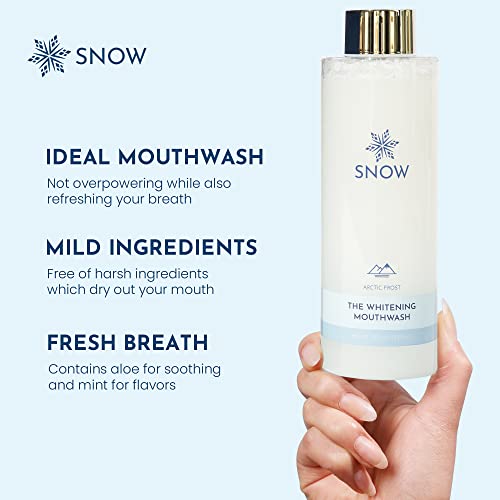 SNOW Oral Care Teeth Whitening Mouthwash | Alcohol Free Whitening Mouthwash | Promotes Fresh Breath and White Teeth | Made with Soothing Aloe for Sensitive Gums (Arctic Frost)