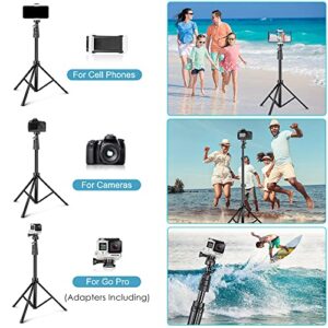 Aureday 67'' Selfie Stick,Phone Tripod Stand with Remote, Cell Phone Stand Tripod with Phone Holder for Vlogging，Recording, Compatible with iPhone&Android Phone/Cameras/GoPro