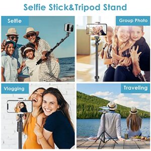 Aureday 67'' Selfie Stick,Phone Tripod Stand with Remote, Cell Phone Stand Tripod with Phone Holder for Vlogging，Recording, Compatible with iPhone&Android Phone/Cameras/GoPro