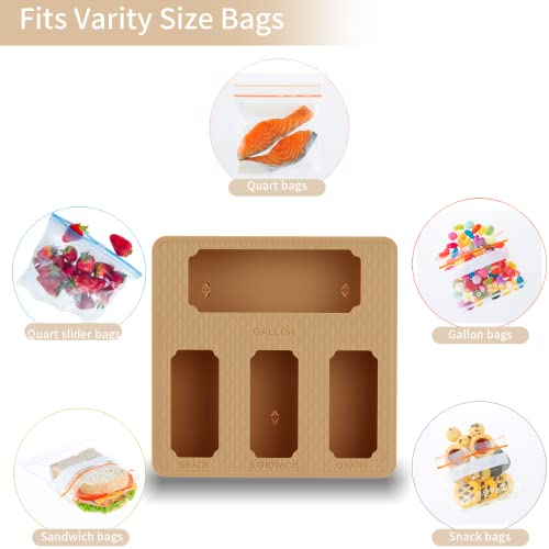 SIRUITON Bag Storage Organizer for Kitchen Drawer, New plastic Dispenser Organizer, Compatible with Gallon, Quart, Sandwich and Snack Variety Size Bag (1 Box 4 Slots)