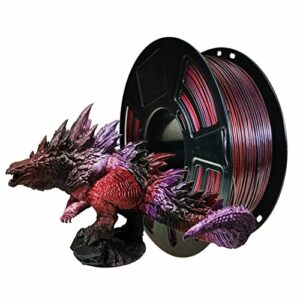 stronghero3d pla 3d printer filament 1.75mm,galaxy red,black,silk purple,net weight 1kg accuracy +/-0.05mm