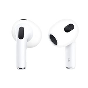 ALXCD Fit in Case Ear Cover Compatible with AirPods 3 Earbuds 3rd Gen, Silicone Earbud Covers Eartips Fit in Charging Case, Compatible with AirPods 3, 6 Pairs White/Black/Clear