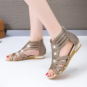 FABIURT Wedge Sandals for Women, Womens Summer Casual Platform Sandals with High Heel Beach Espadrille Fashion Open Toe Shoes