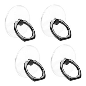 nutjam 4 pack cell phone ring holder stand, transparent finger ring stand, 360° degree rotation finger grip loop for phones