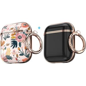 maxjoy compatible airpod case cover, cute air pod 2 hard shell for women with keychain protective air pod 2nd 1st generation cover