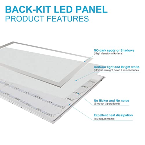 1x4 led Flat Panel Light,CRI90 3CCT 3000K/4000K/5000K Dimmable 0-10V, 8000LM,LED Light Drop Ceiling Fixture,Flat Panel Led Light,Ceiling Panels LED Troffer LED Lay for Office-Commercial Grade