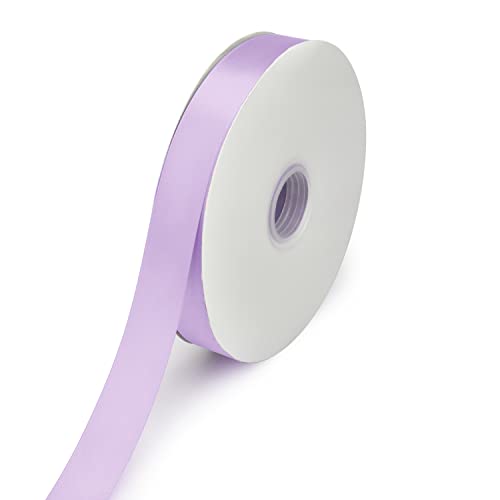 Light Purple Ribbon for Gift Wrapping, 1 Inch x 100 Yard Continuous Ribbon Perfect for Wedding Decoration, Valentine's Day Craft, Bow Making