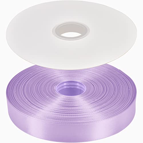 Light Purple Ribbon for Gift Wrapping, 1 Inch x 100 Yard Continuous Ribbon Perfect for Wedding Decoration, Valentine's Day Craft, Bow Making