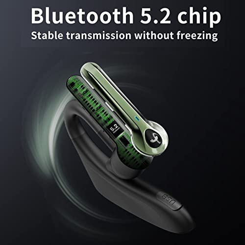 Trucker Bluetooth Headset Wireless Bluetooth Earpiece with Microphone ENC Long Battery Life Waterproof Earpiece Hands Free Headset Cell Phone Ear Pieces for Office Business Driving Work HD Phone Calls
