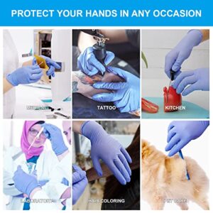 FINITEX Nitrile Disposable Gloves Medical Exam Gloves - 100 PCS Blue Latex-free Examination Chemo Food Gloves (Large)