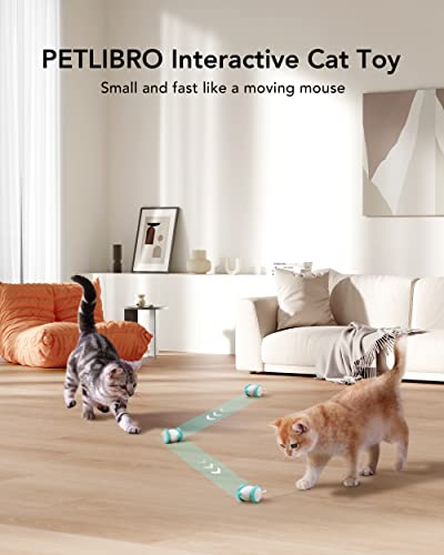 Petlibro Interactive Cat Toys for Indoor Cats, Automatic Cat Toy with LED Lights, Cat Mouse Toys, Smart Sensing Cat Toys, Moving Cat Toy, Smart Electric Cat Toy, USB Rechargeable, Auto On/Off