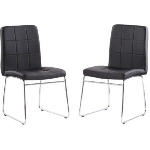 dining chairs set of 2 modern kitchen chair faux leather indoor chair for living room,restaurant,meeting room,bedroom (black-c, 2 chairs)