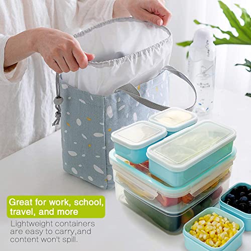 Food Storage Container with Lid Airtight, with 6 Individual BPA-Free Plastic Food Containers for Pantry Fridge Organization and Storage, Reusable Stackable Meal Prep Containers, Dishwasher Safe