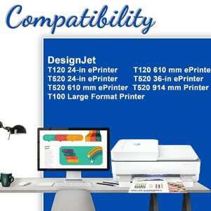 Jagute 711XL Black Ink Cartridge Replacement for HP 711 XL Work for HP DesignJet T120 24-in 610 mm T520 24-in 36-in 610 mm 914 mm T100 Large Format Printer (4 Black, 80-ml)