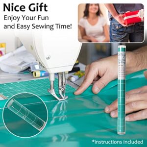 Free Motion Quilting Slider Mat with Tacky Back 12’’ x 20’’, Self-Sticky Quilting Accessory Slip Mat, Help Easy Sewing Mat with Grid Marked - 1 Piece