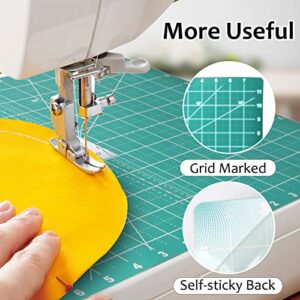 Free Motion Quilting Slider Mat with Tacky Back 12’’ x 20’’, Self-Sticky Quilting Accessory Slip Mat, Help Easy Sewing Mat with Grid Marked - 1 Piece