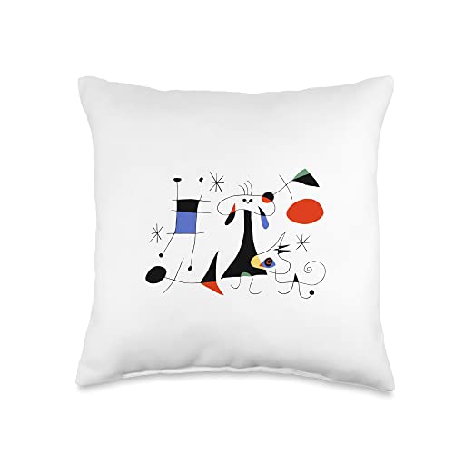 Greatest Painters Masterpieces El Sol (The Sun) by Miro Throw Pillow, 16x16, Multicolor