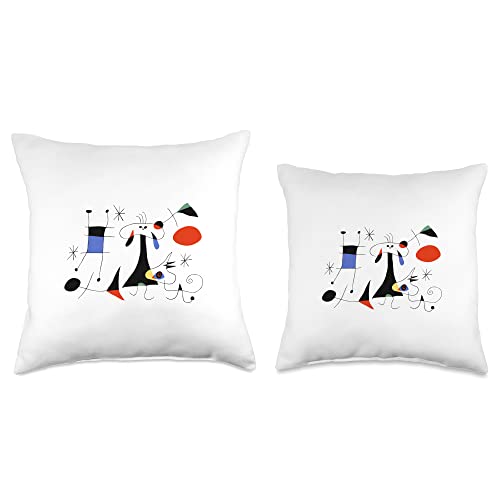 Greatest Painters Masterpieces El Sol (The Sun) by Miro Throw Pillow, 16x16, Multicolor