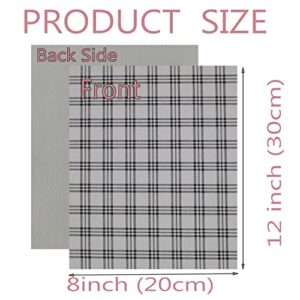 OZXCHIXU 12 Pcs/Set Plaid & Solid Colors Faux Leather Sheets,Grain Texture Embossed Leather Bundle Set 8" x 12" A4 Checks Printed Mixed Colors Synthetic Leather for Earring Bows Making DIY Crafts